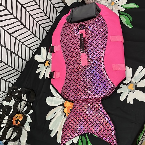 NIB Shiny Mermaid Reflective Fuchsia Pink Dog Life Jacket, Sz.Lg - Picture 6 of 13